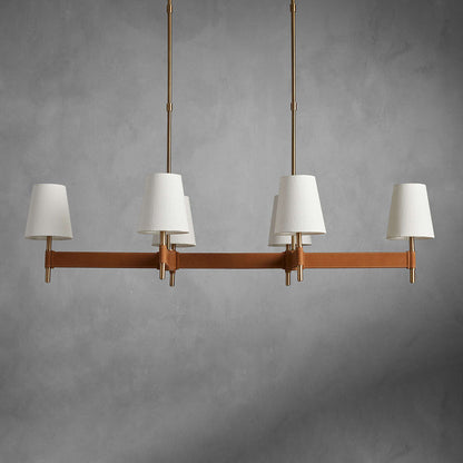 Mid-Century Modern Brass Chandelier