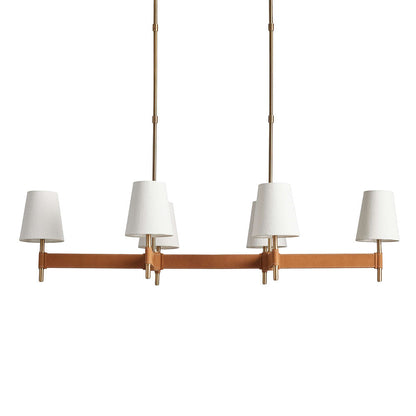 Mid-Century Modern Brass Chandelier