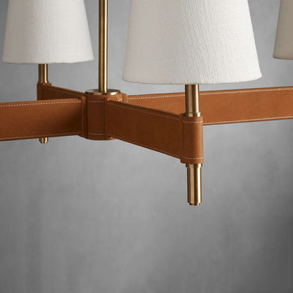 Mid-Century Modern Brass Chandelier
