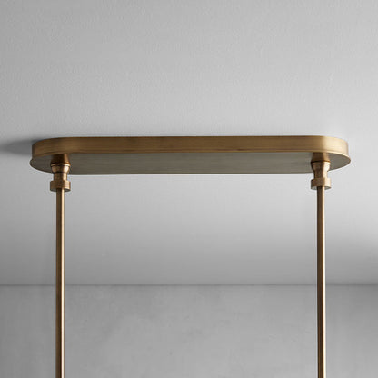 Mid-Century Modern Brass Chandelier