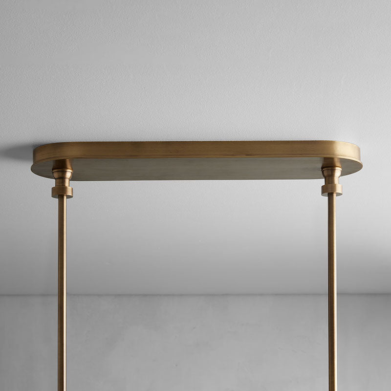 Mid-Century Modern Brass Chandelier