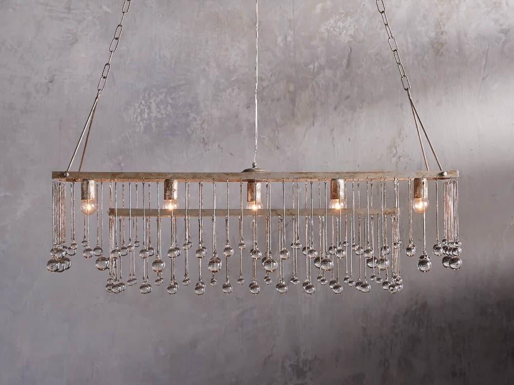 Aubry Rectangular Linear Crystal Chandelier