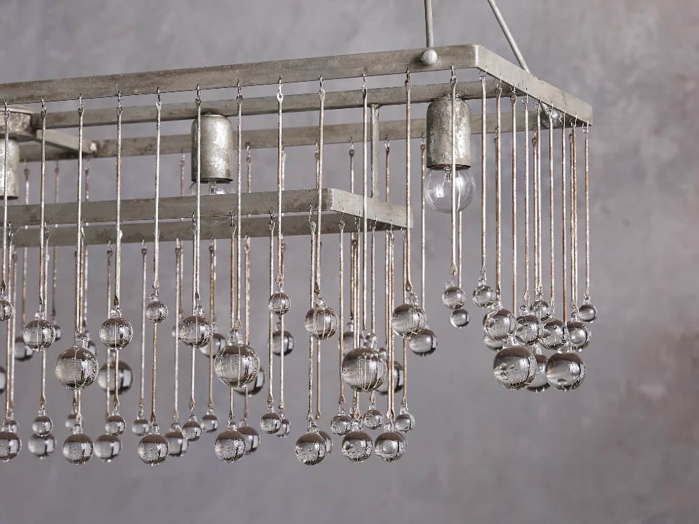 Aubry Rectangular Linear Crystal Chandelier