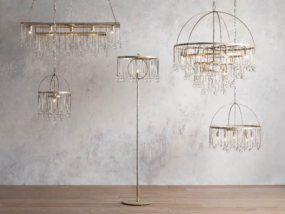 Aubry Rectangular Linear Crystal Chandelier