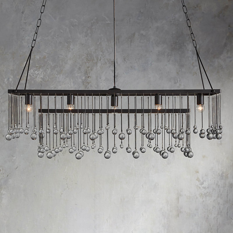 Aubry Rectangular Linear Crystal Chandelier