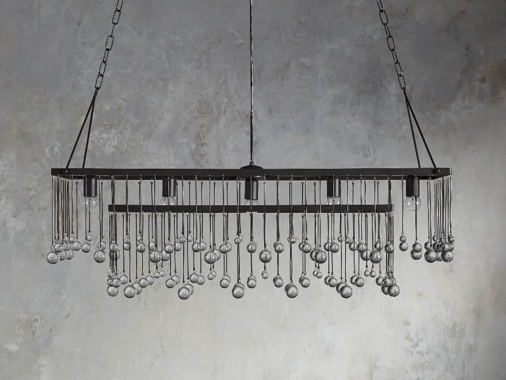 Aubry Rectangular Linear Crystal Chandelier