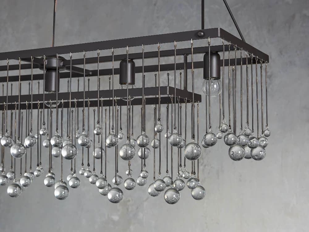 Aubry Rectangular Linear Crystal Chandelier