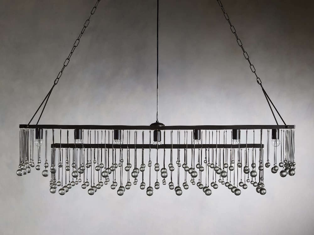 Aubry Rectangular Linear Crystal Chandelier