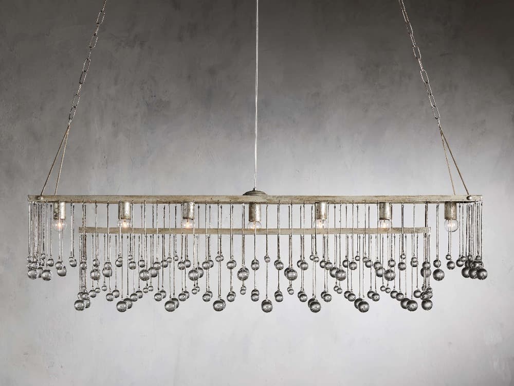 Aubry Rectangular Linear Crystal Chandelier