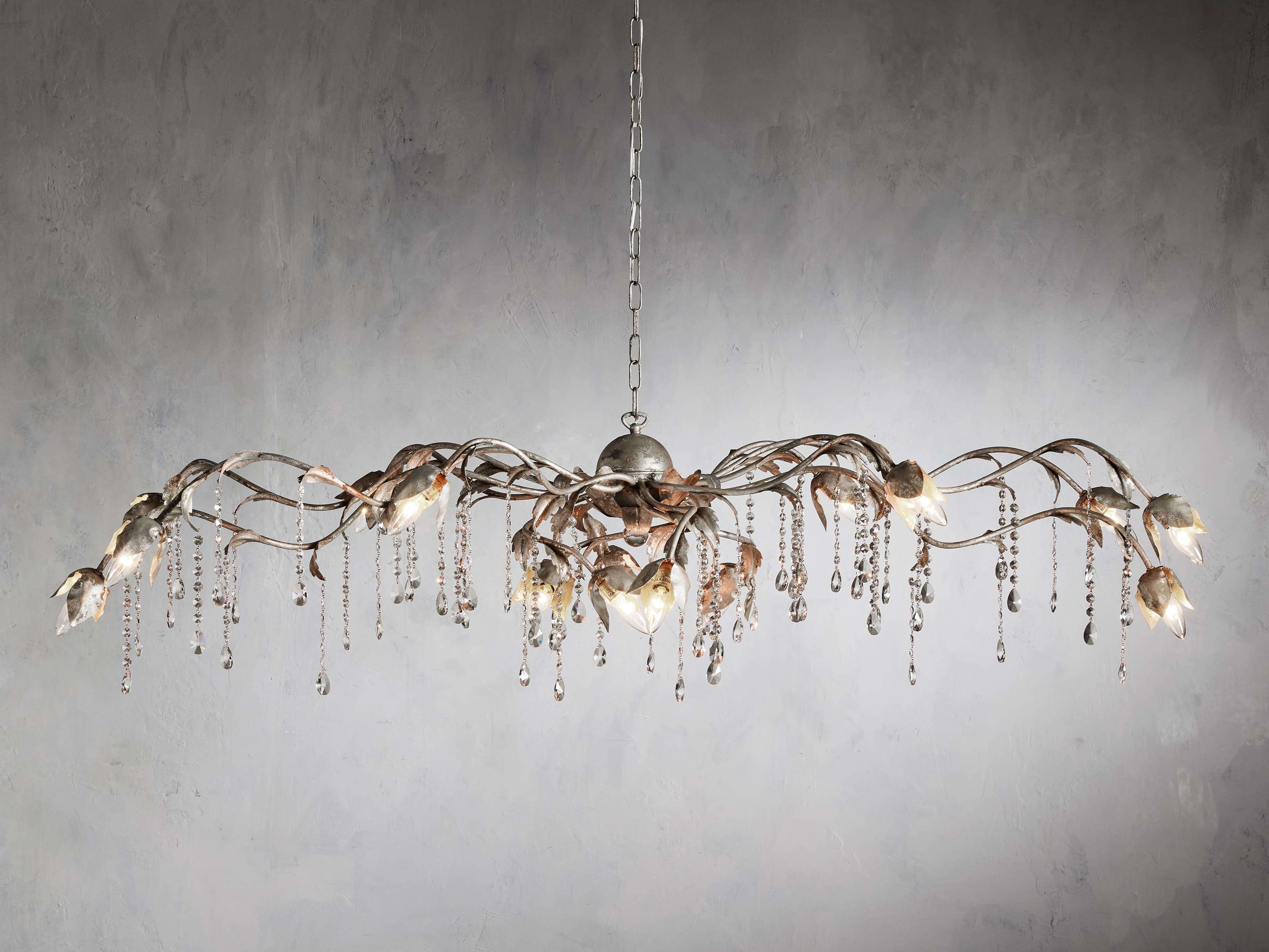 Gothic Viticcio Rectangular Chandelier 61" 71'' - Silver