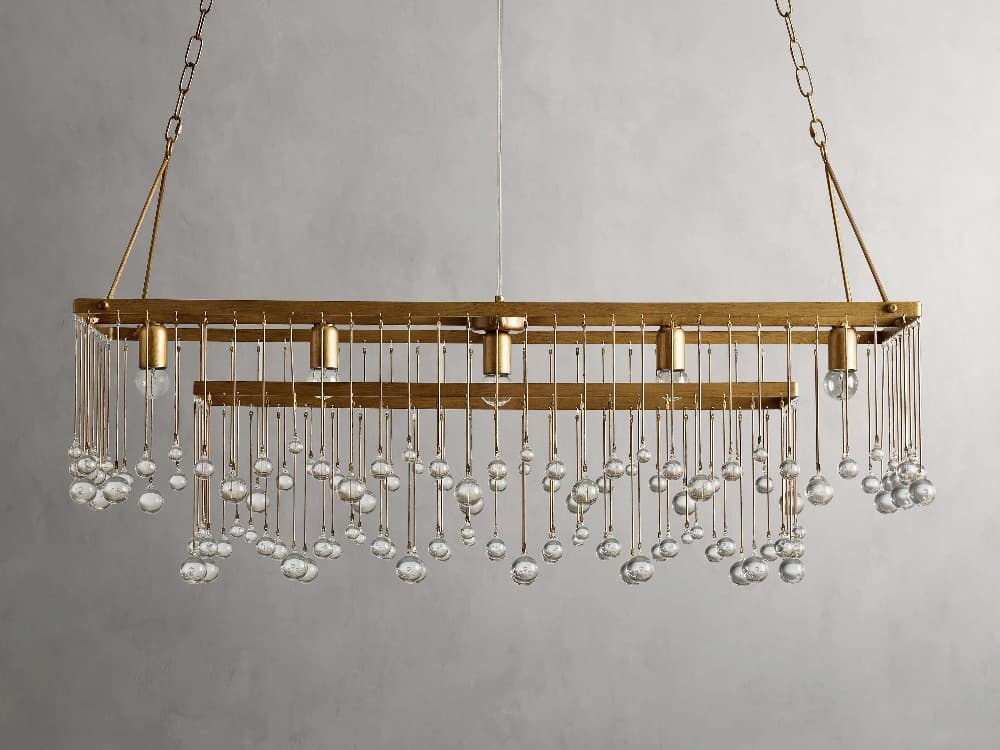 Aubry Rectangular Linear Crystal Chandelier