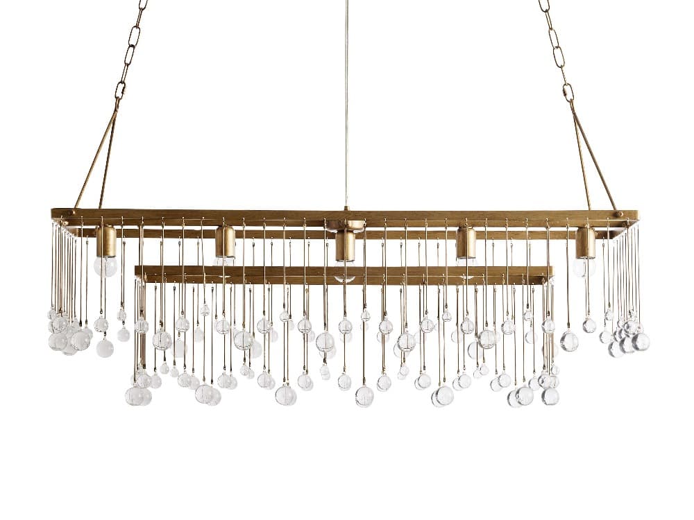 Aubry Rectangular Linear Crystal Chandelier