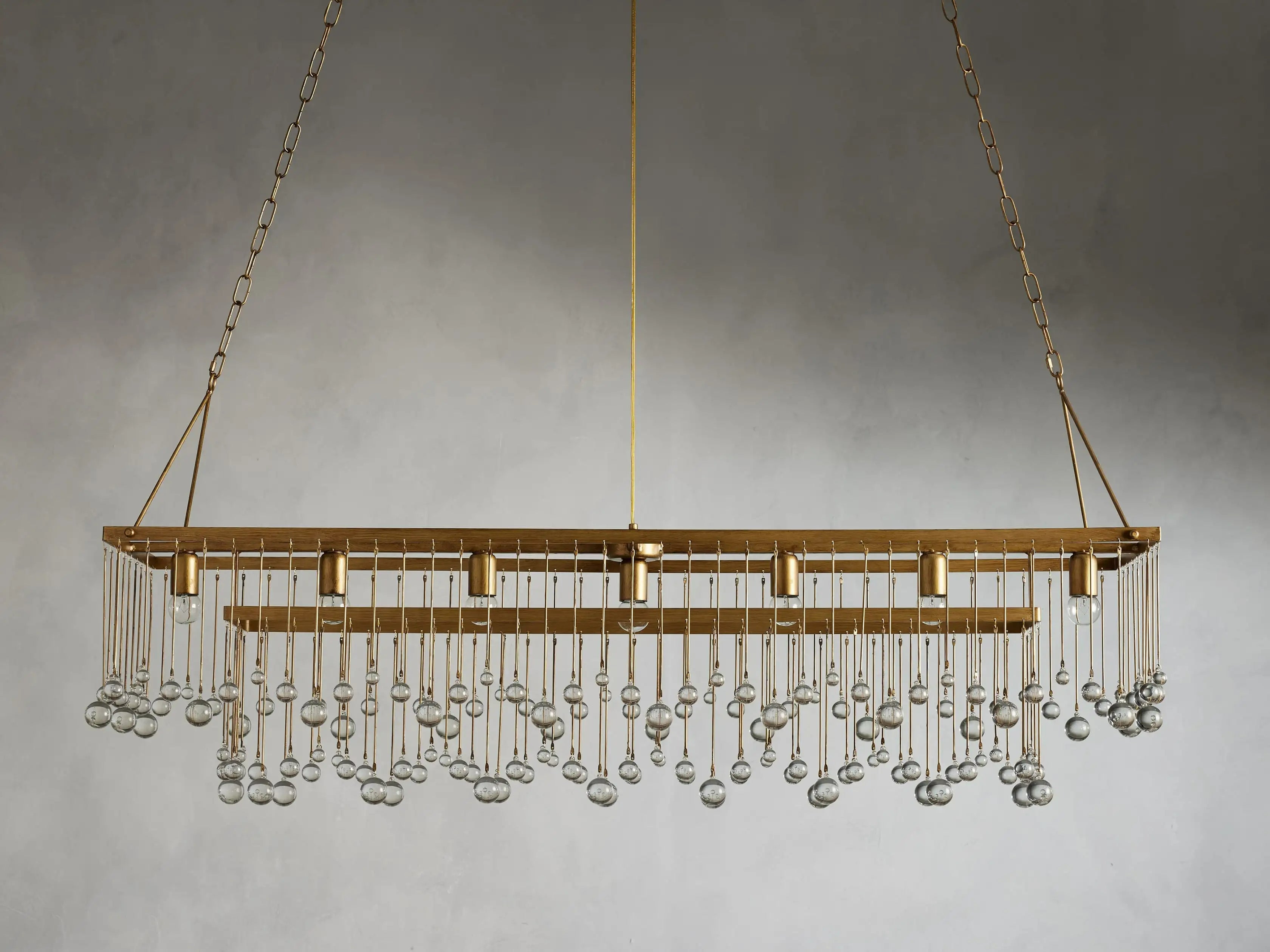 Aubrey Crystal Ball Rectangular Chandelier