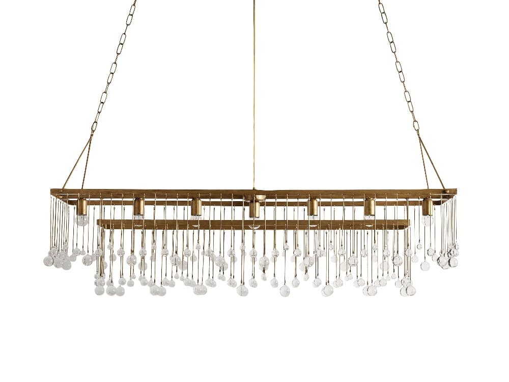 Aubry Rectangular Linear Crystal Chandelier