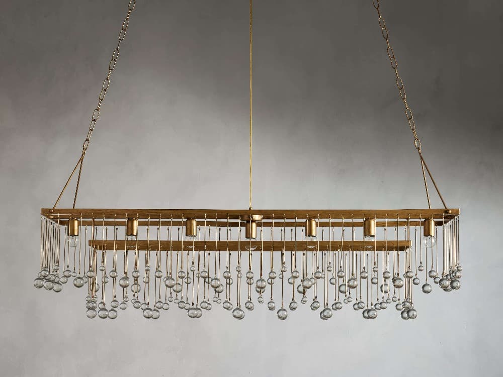 Aubry Rectangular Linear Crystal Chandelier