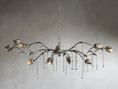Gothic Viticcio Rectangular Chandelier 52" - Silver