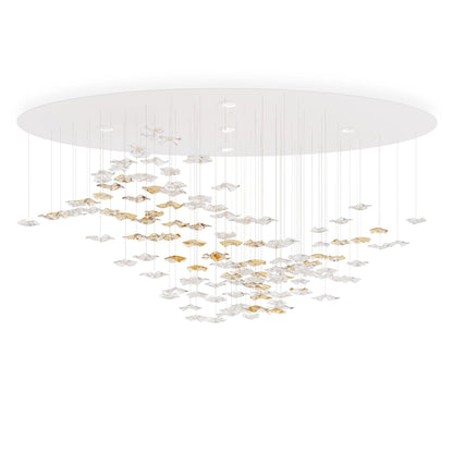 Calliope Coastal Sands Wave Glass Chandelier, Artisic Handmade Glass Chandelier