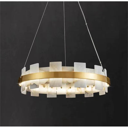 Denise Anita Modern Round Alabaster Chandelier