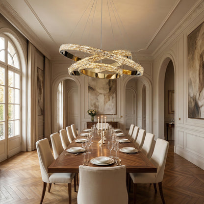 Ariis Triple Ring Crystal Chandelier