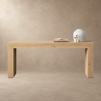 Happyarcadian Waterfall Edge Solid Oak Hallway Table