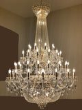 Extra Large European-style Multi-layers Candle Luxury Crystal Chandelier Gold Art Foyer/Staircase Decorative Light Fixture