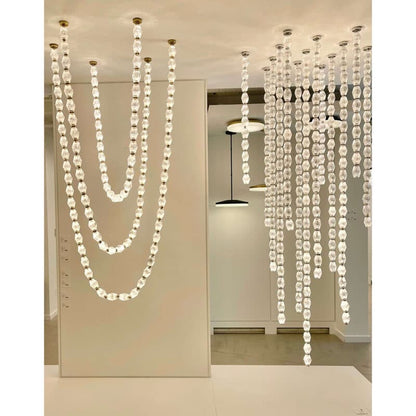Pearl Necklace- Cryastal Pendant 115"H