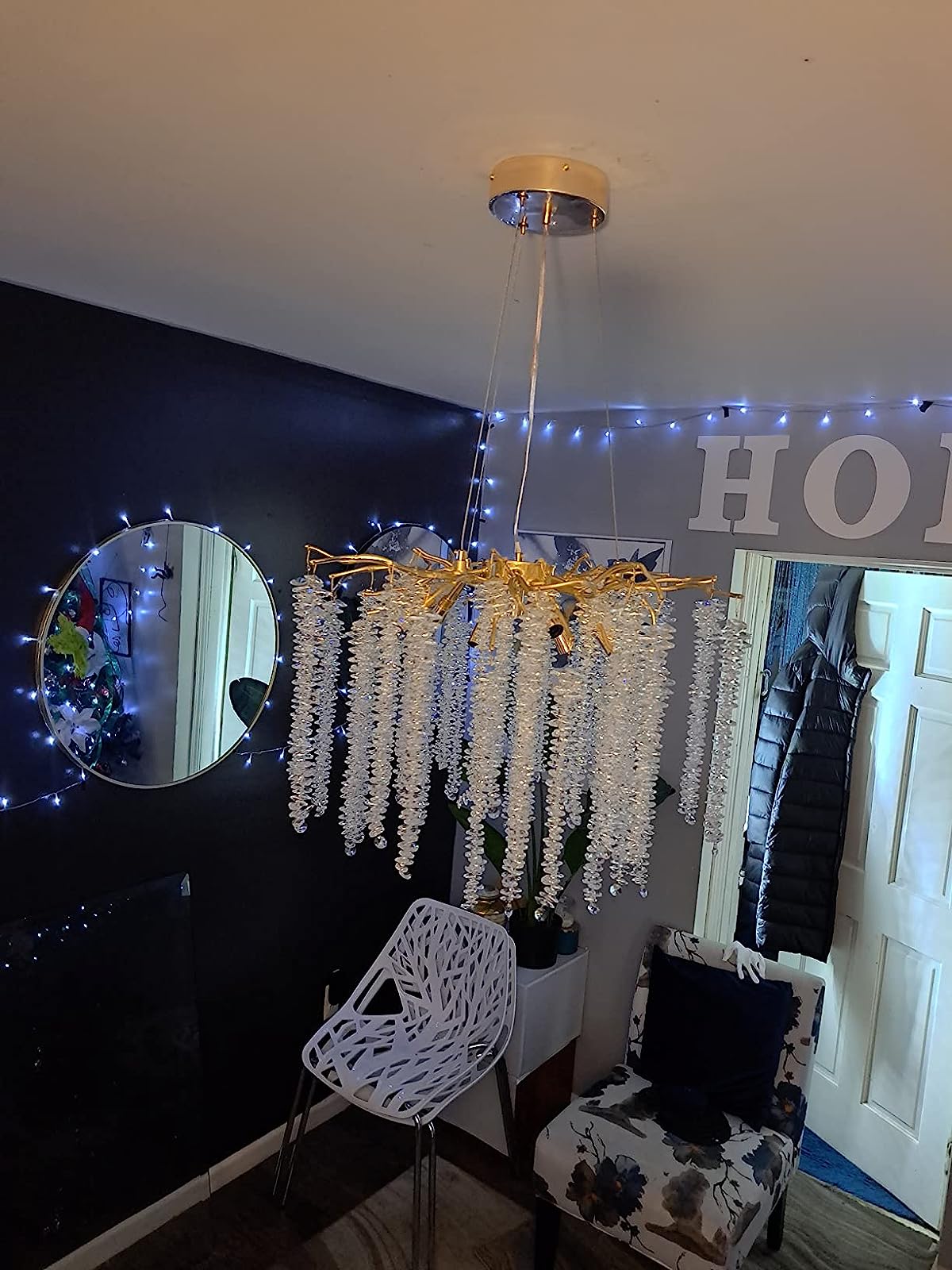 Branch Style Ceiling Light Crystal Icicle Chandelier