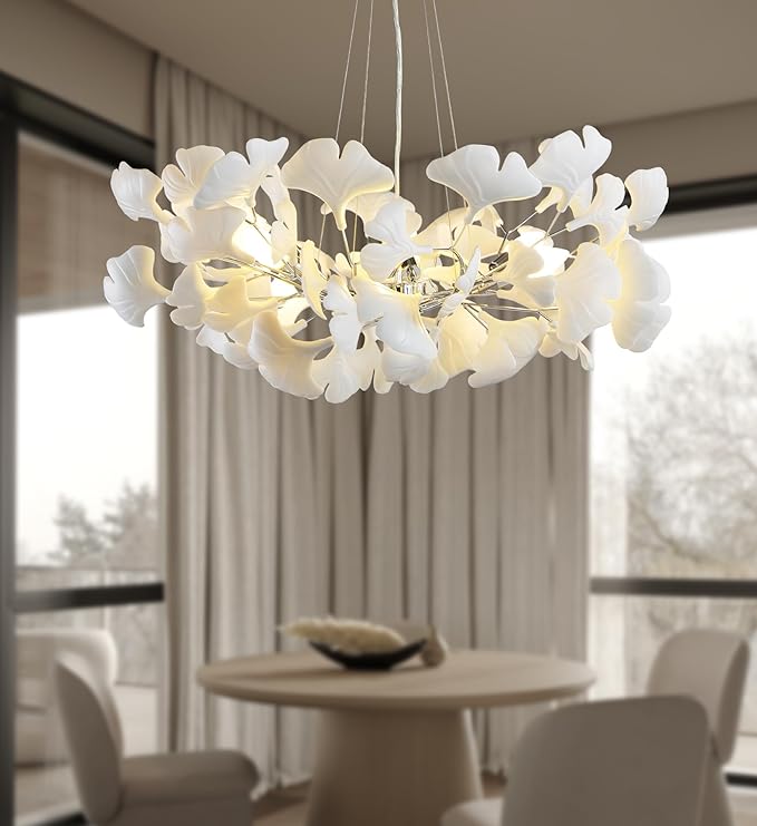 Ceramic Ginkgo Leaf Chandelier