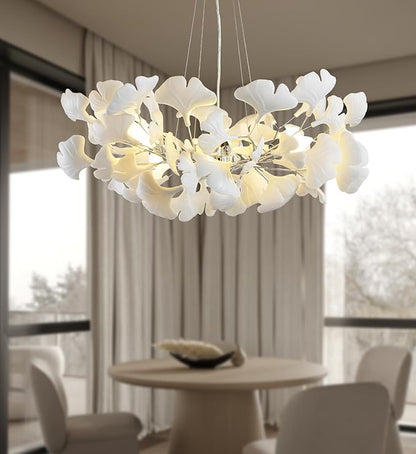 Ceramic Ginkgo Leaf Chandelier