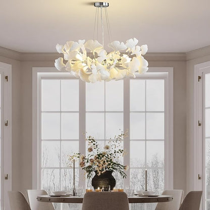 Ceramic Ginkgo Leaf Chandelier