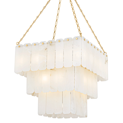 Ruby Alabaster Square Moissanite Chandelier 20'' 26''
