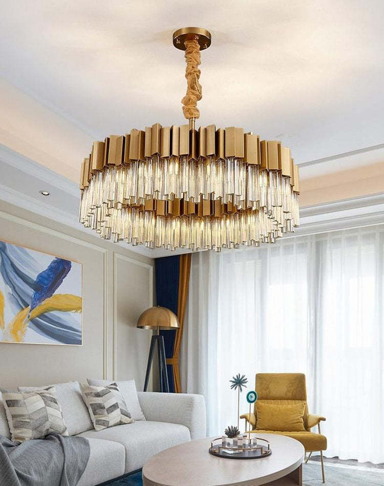 Denise Bobon Kubica Round Crystal Chandelier