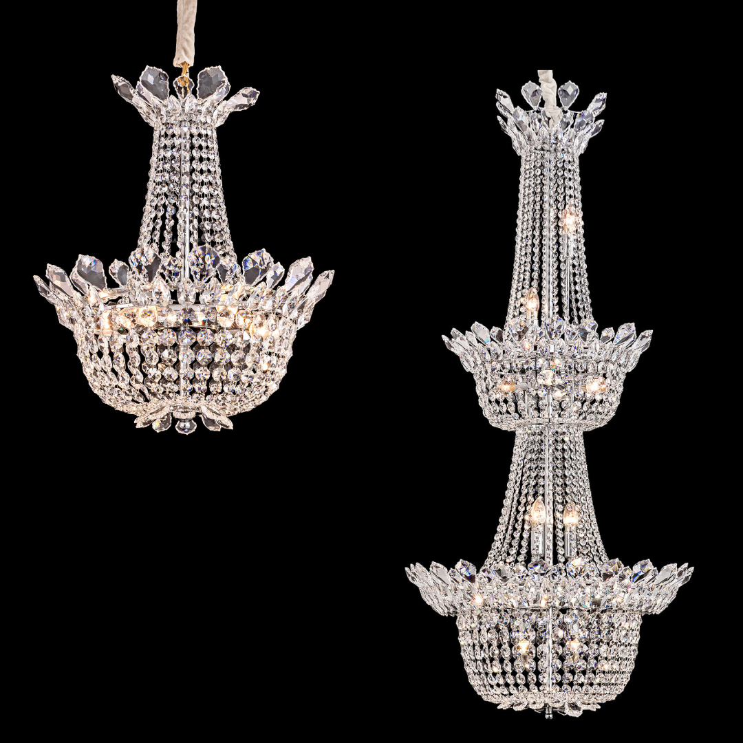 Empire Crystal Pendant Chandelier for Foyer/Entryway