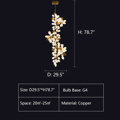 Modern Unique Style Extra Large White Grape Branch Chandelier