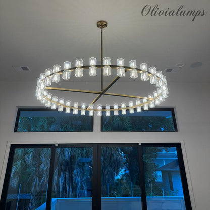 Auraline Crystal Round Chandelier 60"