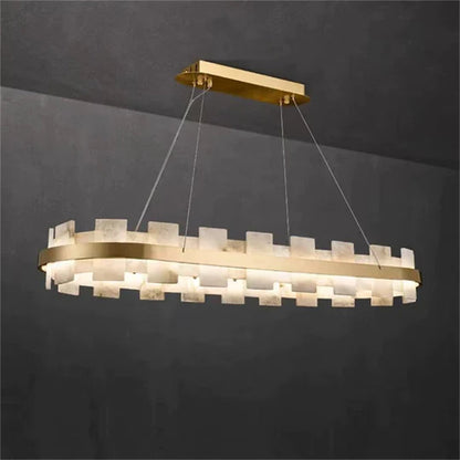 Denise Anita Modern Round Alabaster Chandelier