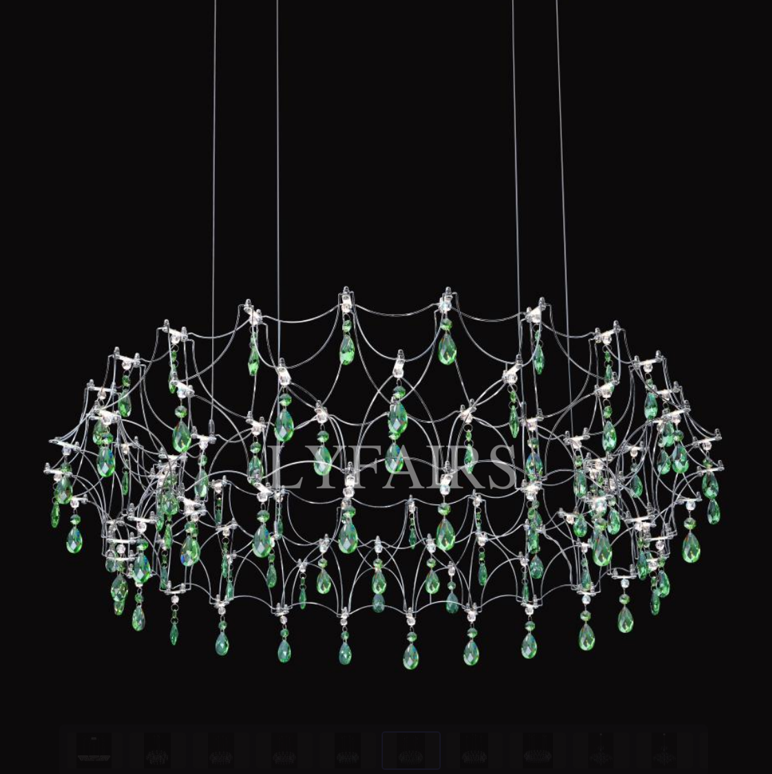 Shimmering Dreamcatcher Crystal Chandelier with Cascading Colorful Firefly-like Crystals