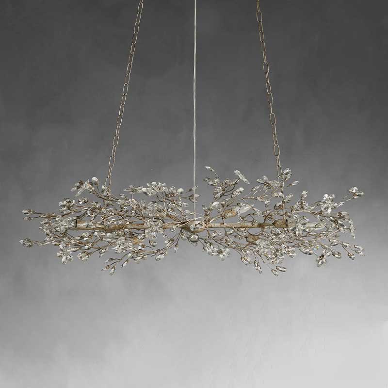 Fiore Crystal Flowers Creative Linear Chandelier 43", 51", 68"