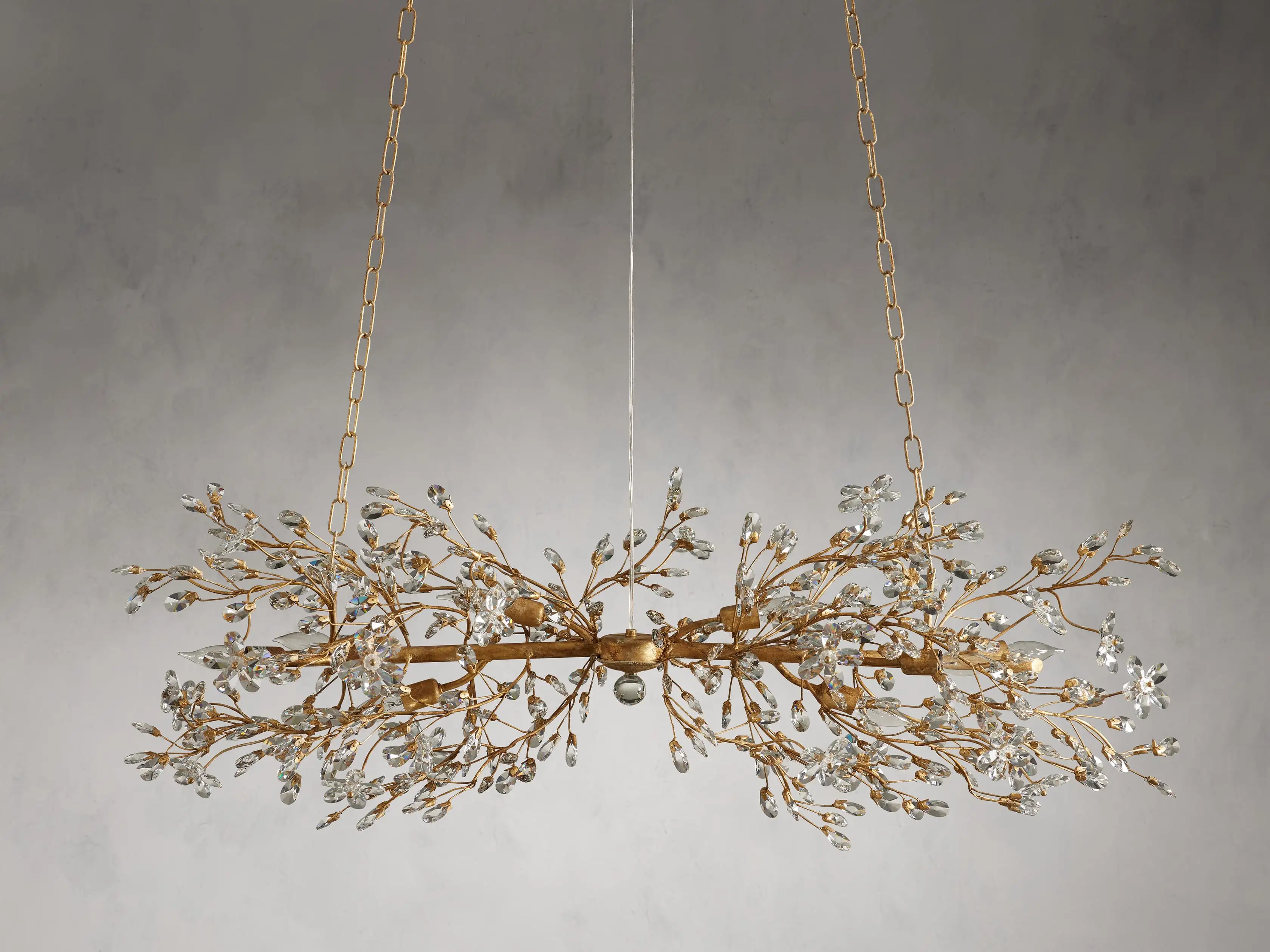 Fiore Crystal Flowers Creative Linear Chandelier 43", 51", 68"