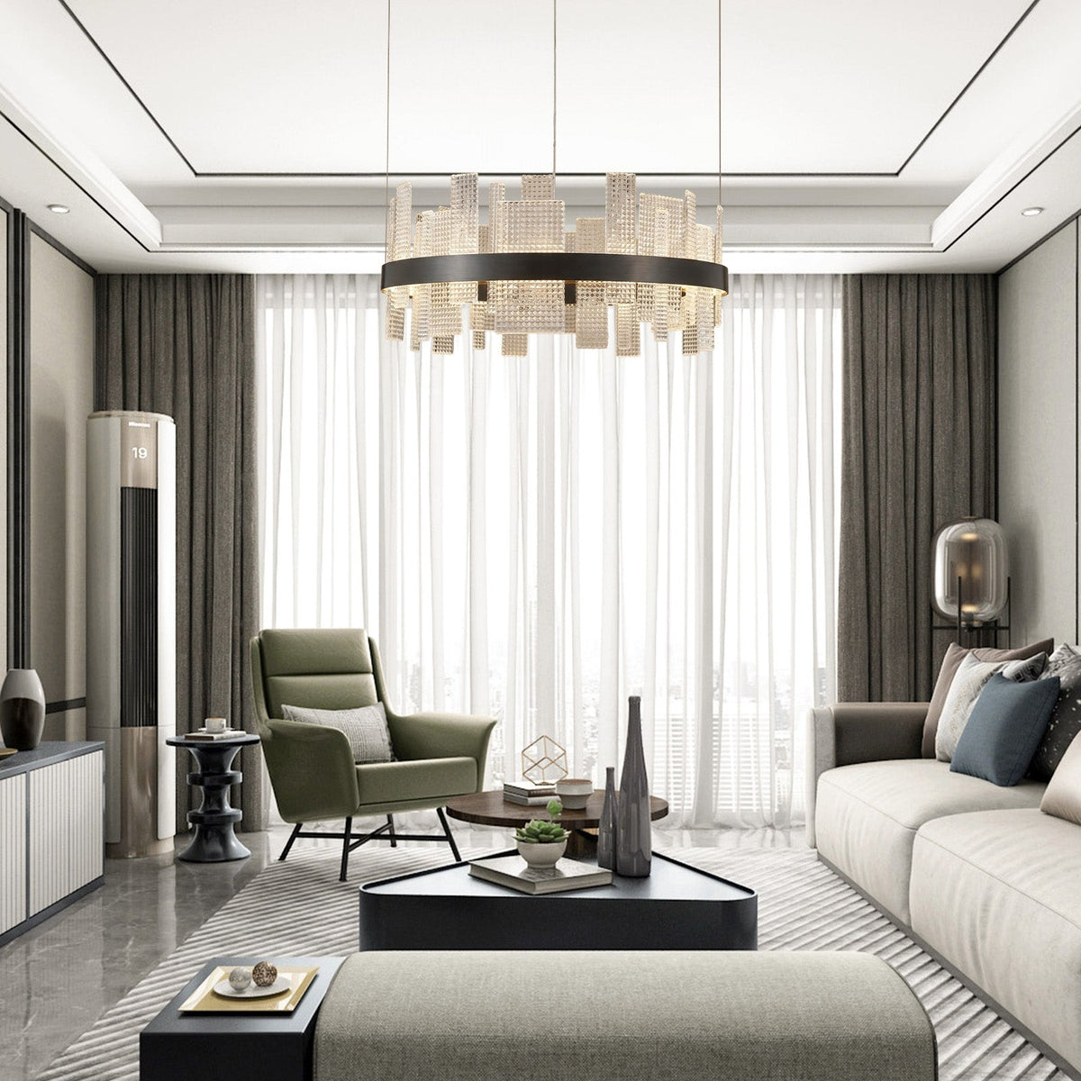 Griia Round Glass Chandelier