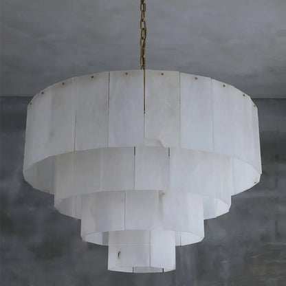 Classic Marble Multi-Layer Round Chandelier 31"