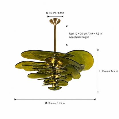 Living Room/Dining Room Chandelier – Artisan Murano Style Petal Cascade
