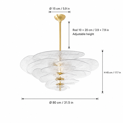 Living Room/Dining Room Chandelier – Artisan Murano Style Petal Cascade