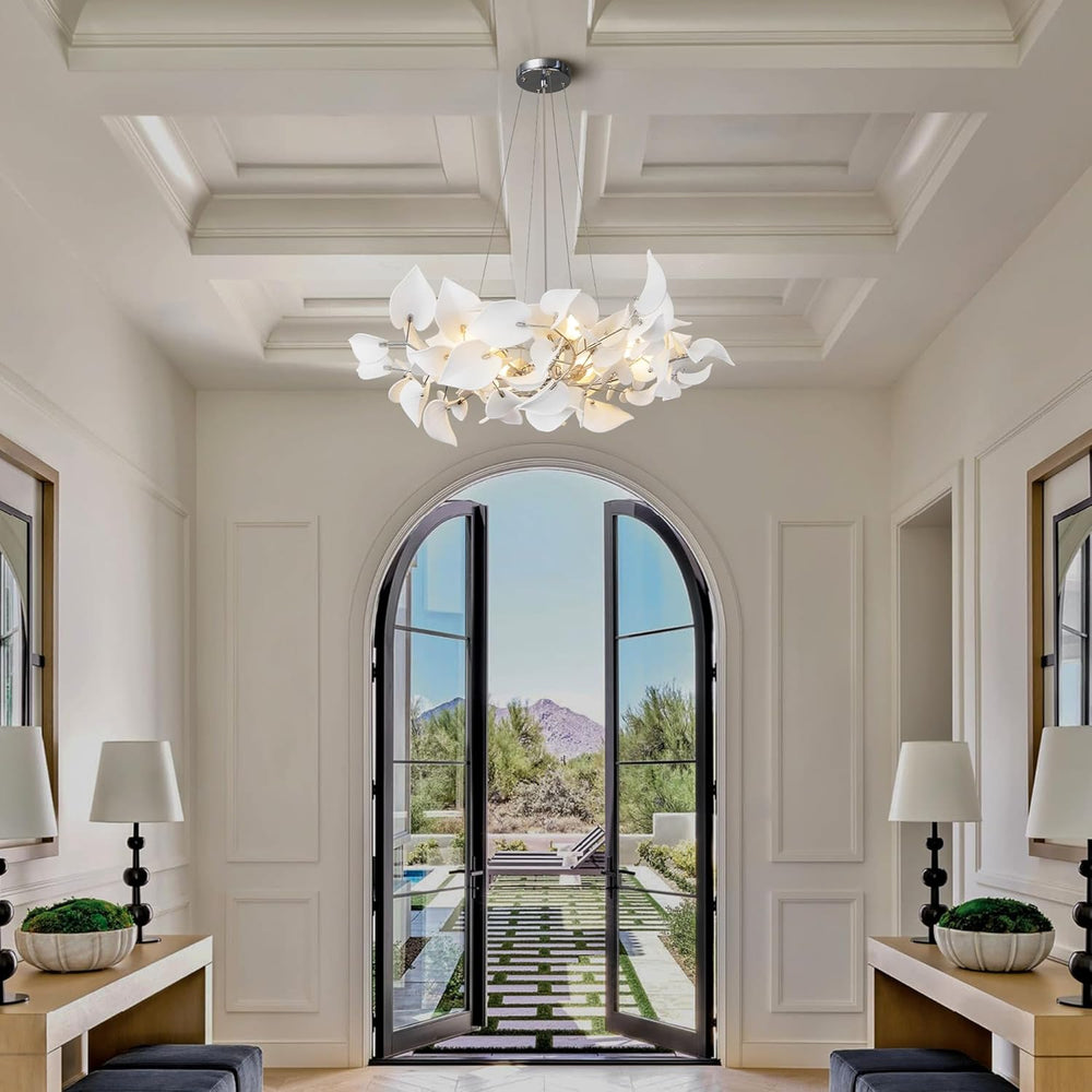 Ceramic Ginkgo Leaf Chandelier