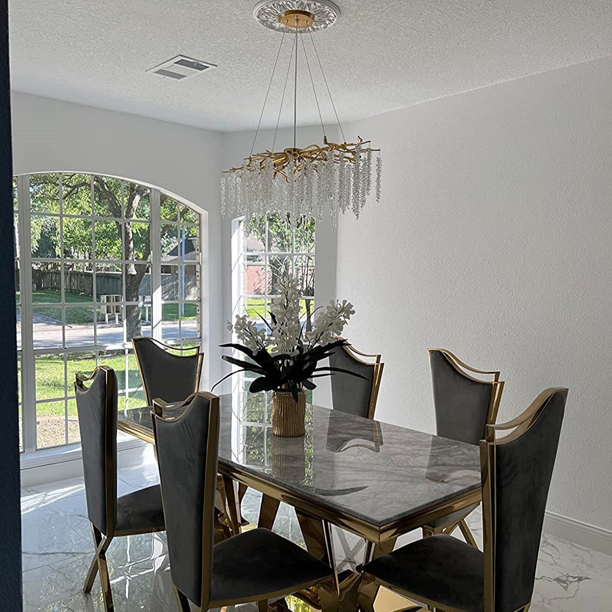 Branch Style Ceiling Light Crystal Icicle Chandelier
