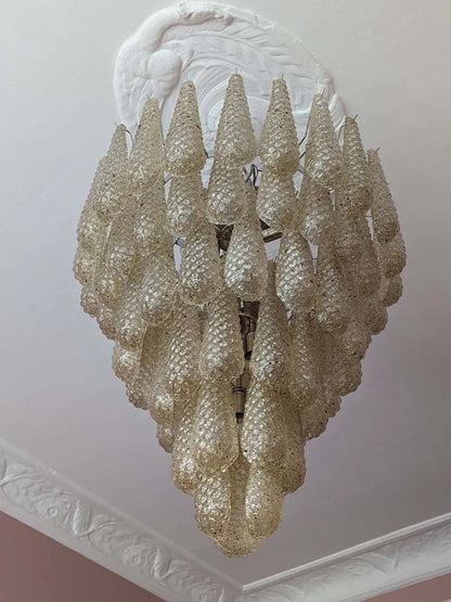 Murano Chandelier – Drop – 75 glasses – Amber