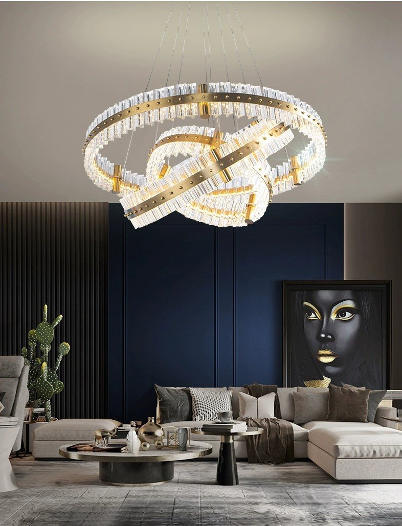 Denise Aquinox 3-Tier Round Crystal Ring LED Chandelier