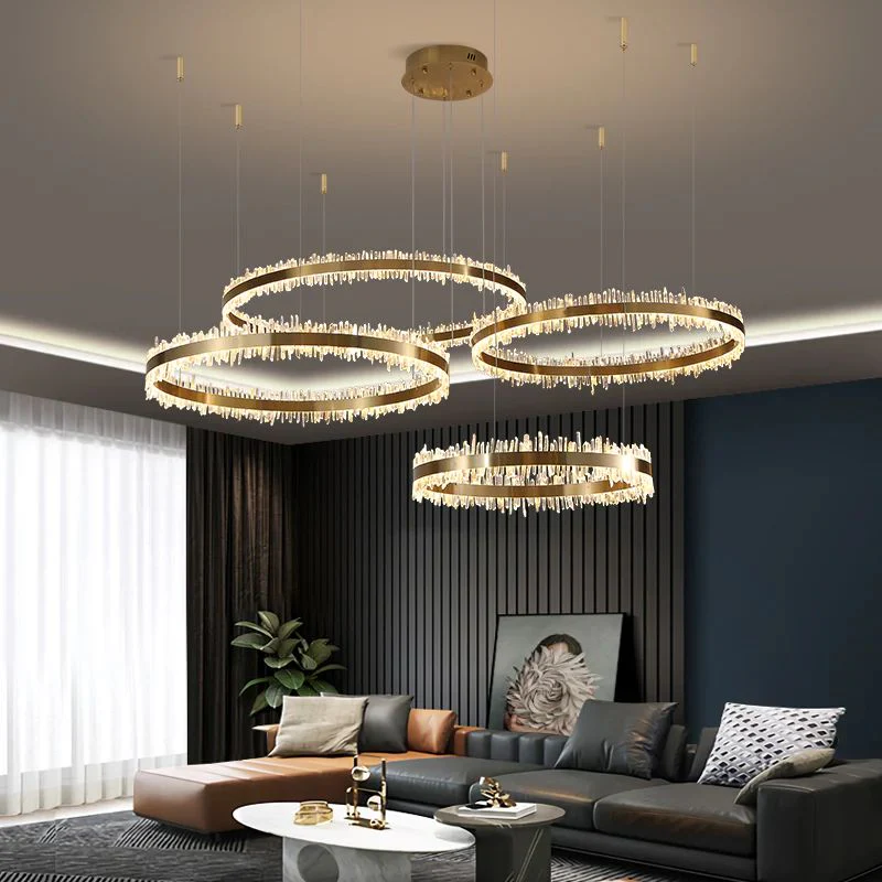 JC Modern Quartz Crystal Rings Chandelier