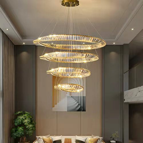 1/2/3-Ring Crystal Chandelier for Luxury Living/ Dining Room/Bedroom