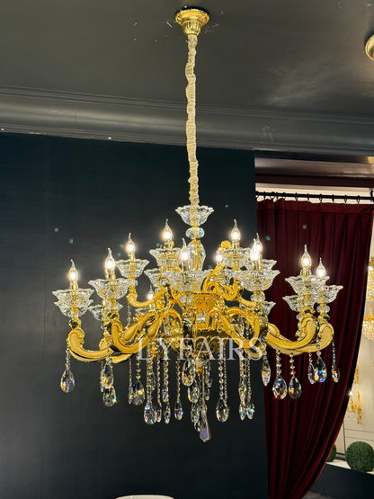 Baroque Revival Classical Brass Branches Candle Light Chandelier